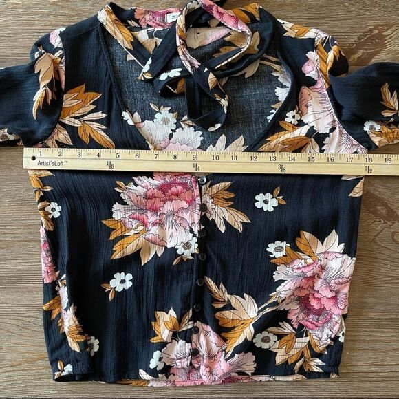 Billabong Lust Linger Long Sleeve Blouse Size Sm - Picture 12 of 15